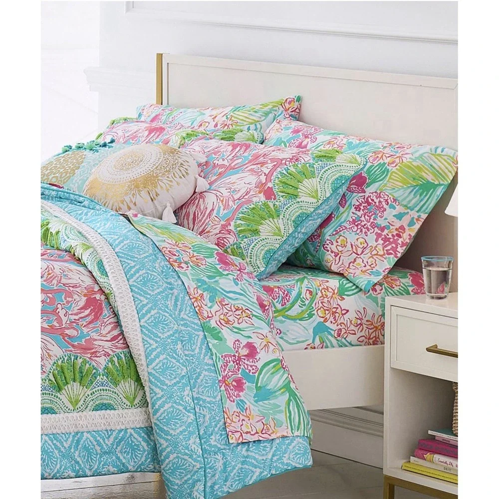 Pottery Barn Teen Lilly Pulitzer Orchid Sheet Set 3 Pc Twin